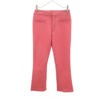 ZARA ザラ ギンガムチェック フレアパンツ S レッド