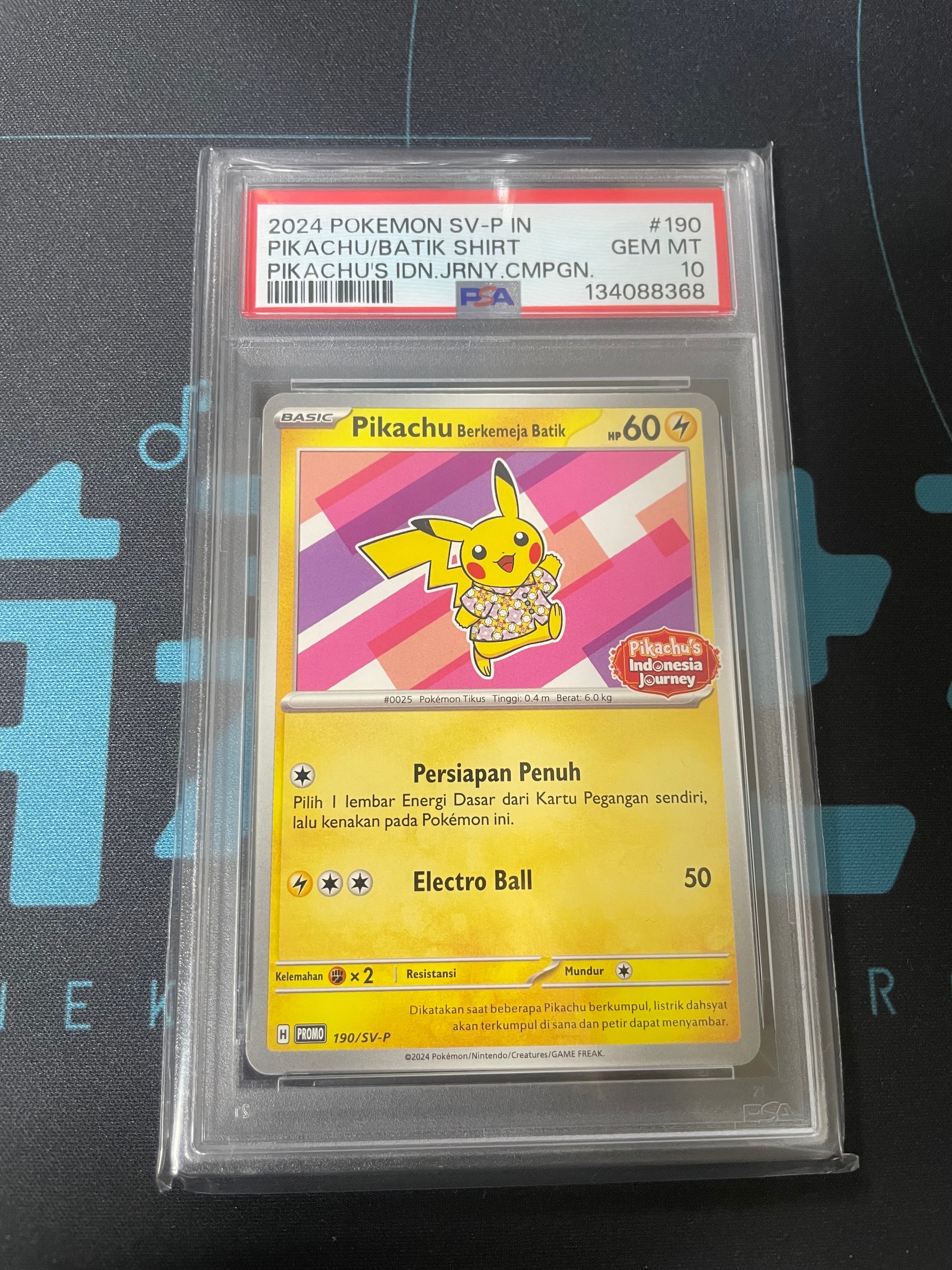 PSA10】バティックシャツを着たピカチュウ (フラワーピカチュウ柄) P