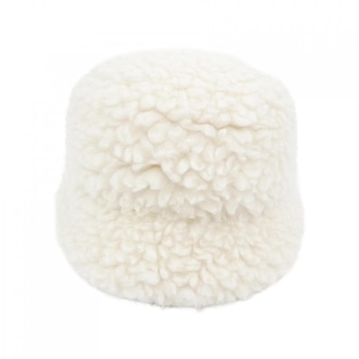 PRADA Women's Eco Shearling Hat "Ivory"