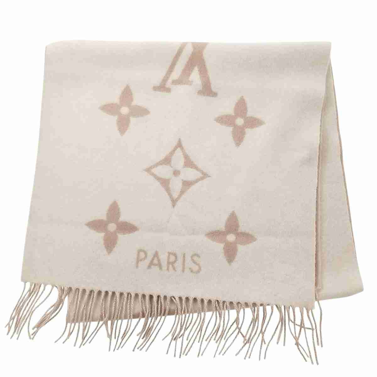 LOUIS VUITTON ルイ・ヴィトン エシャルプ レイキャビック マフラー M78123 ベージュ ブラウン  レディース【中古】