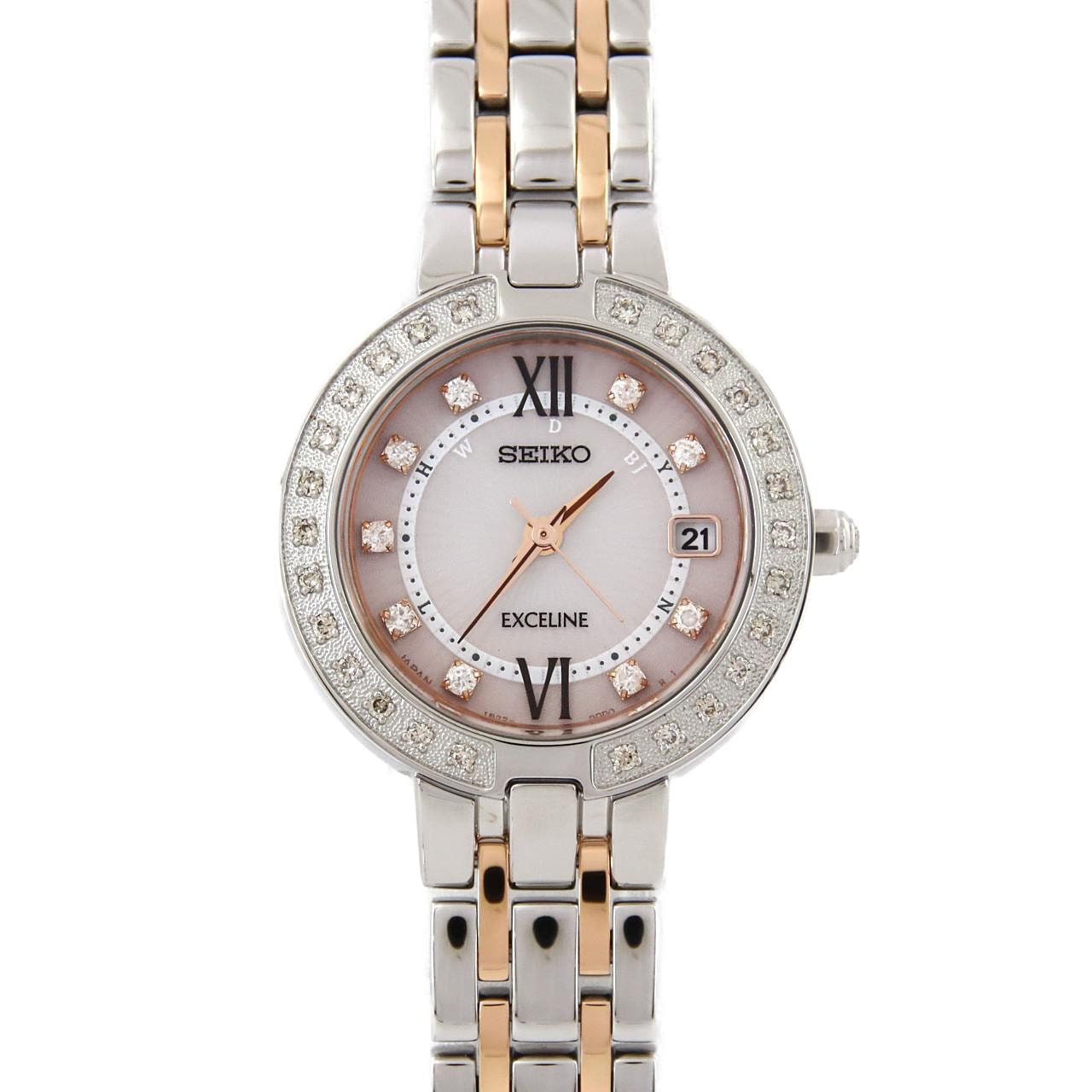 【新品】セイコー エクセリーヌ 電波時計 1B22-0BR0/SWCW085 SS ソーラークォーツ