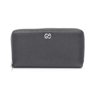 グッチ GUCCI GGメタル ラウンド長財布 財布 レザー メンズ レディース ブラック系 473928 【中古】