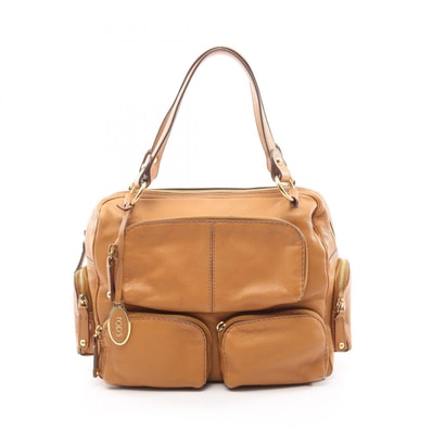 トッズ TOD'S マルチポケット ハンドバッグ バッグ レザー レディース ブラウン系 【中古】