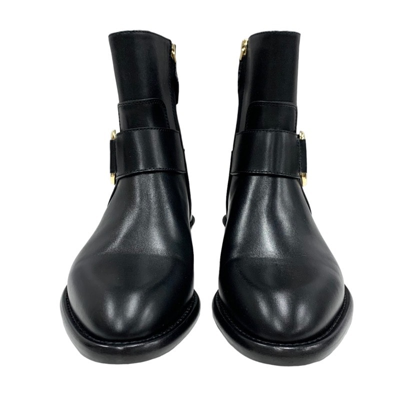 未使用 ルイヴィトン LOUIS VUITTON ウエストサイドライン ブーツ ショートブーツ アンクルブーツ チェーン レザー ブラック