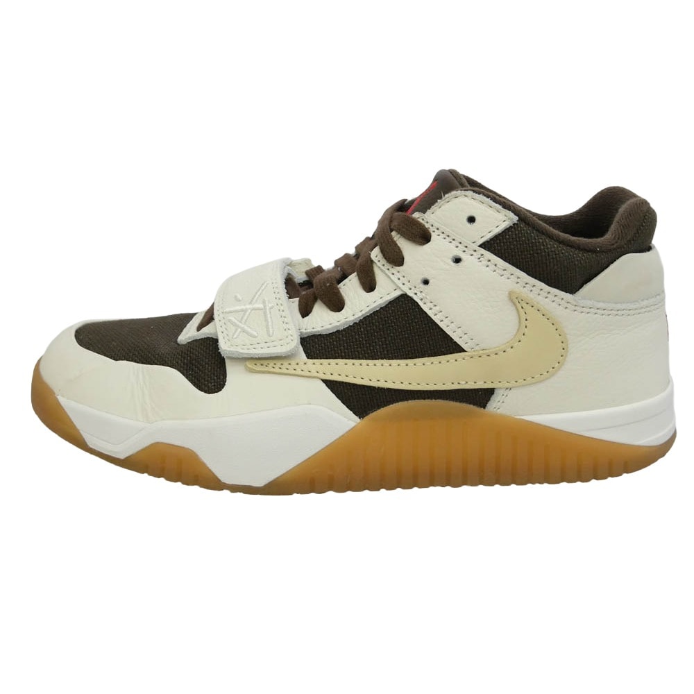 NIKE ナイキ FZ8117-100 【フェイクバスターズ鑑定済】× Travis Scott トラヴィススコット Nike Jordan Jumpman Jack TR Sail and Dark Mocha ローカットスニーカー 27cm【中古】