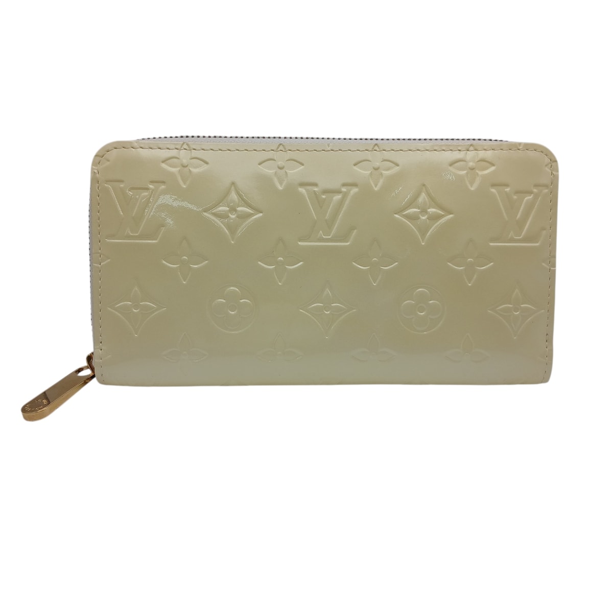 LOUIS VUITTON ルイ・ヴィトン ジッピー ウォレット 長財布 M91471 モノグラムヴェルニ アイボリー イエロー  レディース【中古】