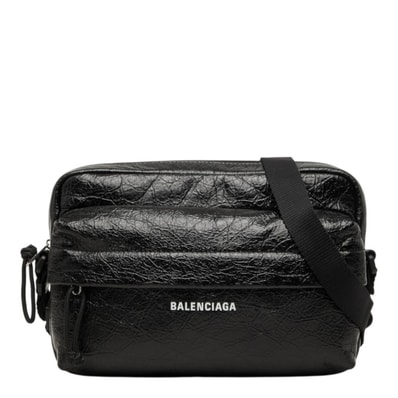 バレンシアガ EXPLORER エクスプローラー カメラバッグ ショルダーバッグ 斜めかけ 845592 ブラック レザー メンズ BALENCIAGA 中古
