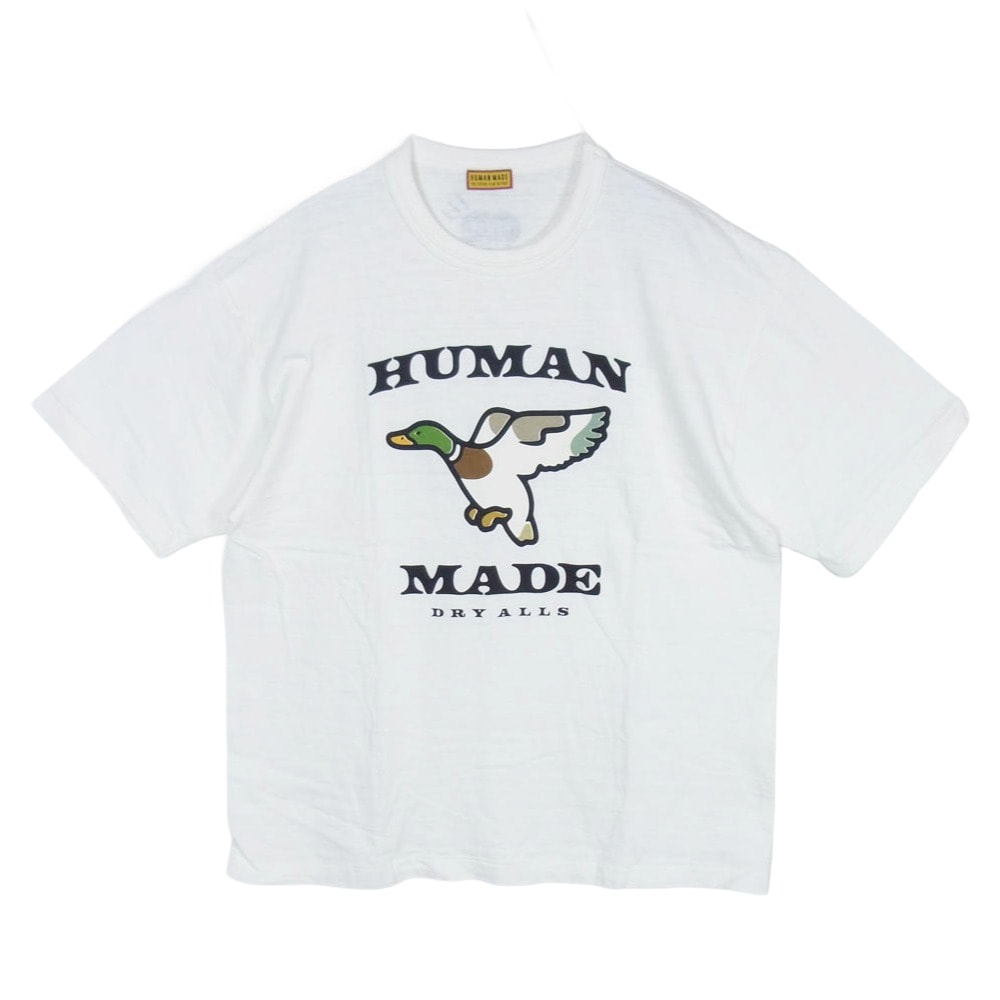 HUMAN MADE ヒューマンメイド 25AW HM30TE009 GRAPHIC T-SHIRT カモ グラフィック ロゴ プリント コットンスラブ生地 半袖 Tシャツ ホワイト系 2XL【中古】