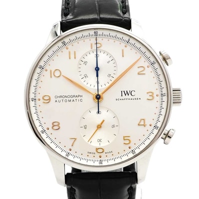 【6wdc0233】IWC アイダブリューシー シャフハウゼン ポルトギーゼ IW371604 シルバー文字盤【中古】腕時計 メンズ