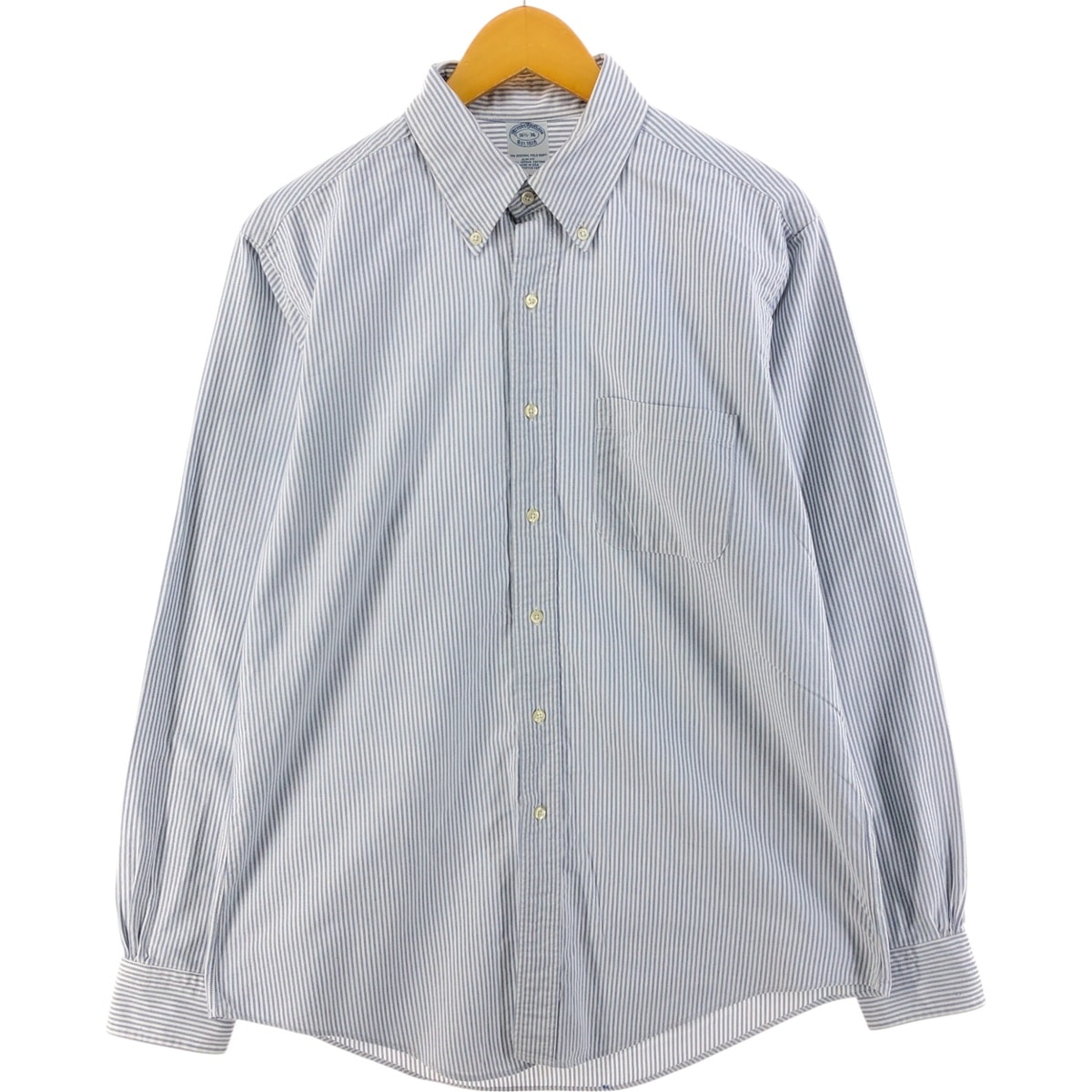 古着 ブルックスブラザーズ Brooks Brothers Est.1818 長袖 ボタンダウンストライプシャツ USA製 メンズL相当/eaa536777