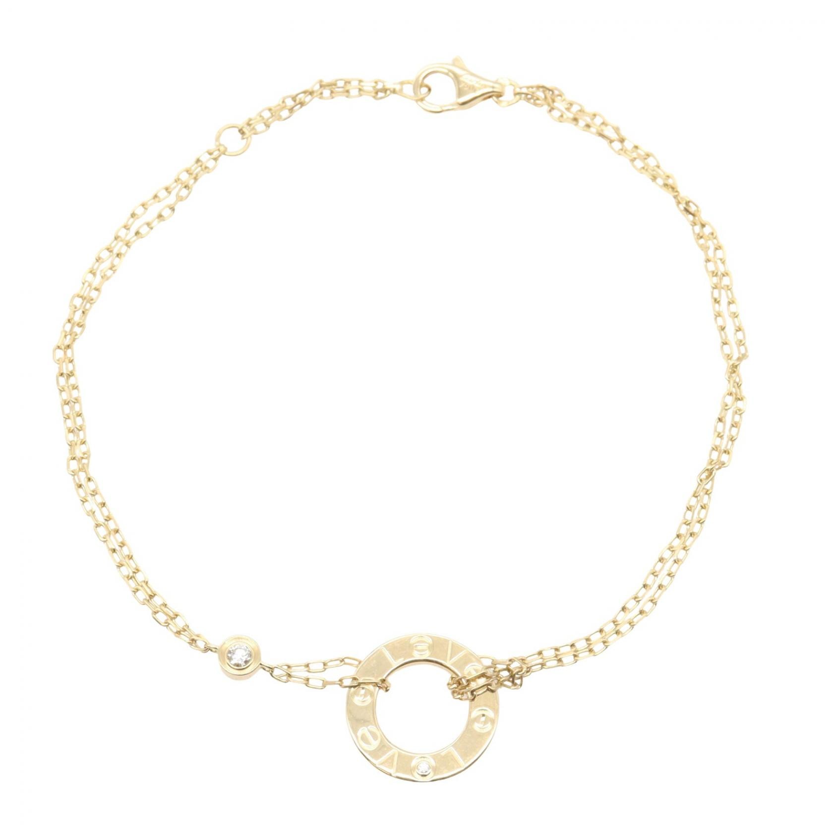 カルティエ CARTIER ラブ サークル 2PD ブレスレット ブレスレット アクセサリー K18(イエローゴールド) ダイヤモンド レディース ゴールド系 【中古】