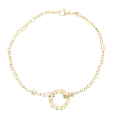 カルティエ CARTIER ラブ サークル 2PD ブレスレット ブレスレット アクセサリー K18(イエローゴールド) ダイヤモンド レディース ゴールド系 【中古】