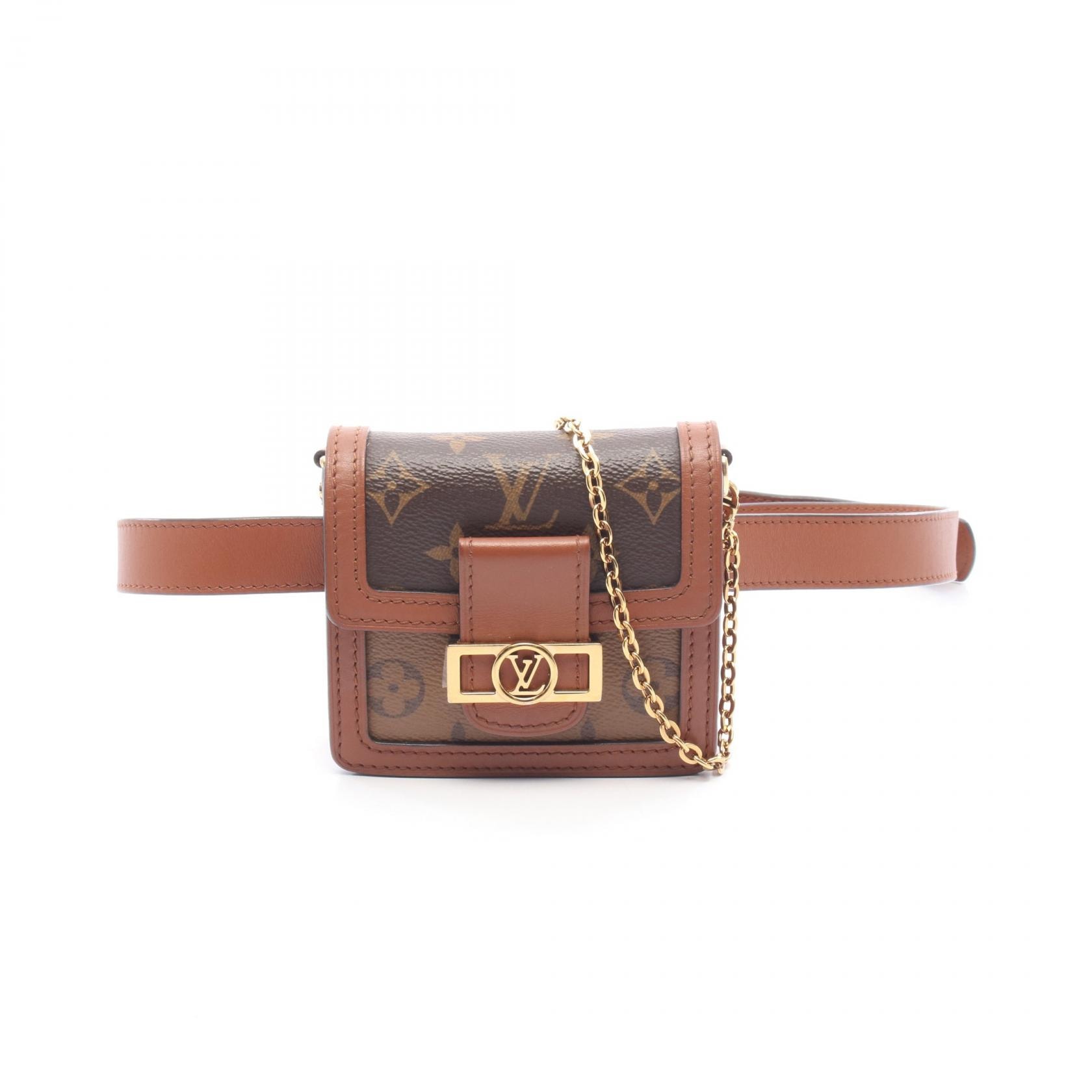 ルイ・ヴィトン LOUIS VUITTON バムバッグ ドーフィーヌBB 2WAY ウエストバッグ ボディバッグ バッグ PVCコーティングキャンバス レザー モノグラム・リバース レディース ブラウン系 M68621 【中古】