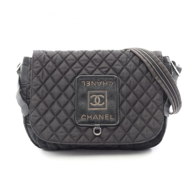 シャネル CHANEL マトラッセ スポーツライン ショルダーバッグ バッグ レザー レザー ナイロンキャンバス レディース ブラック系 / グレー系 【中古】