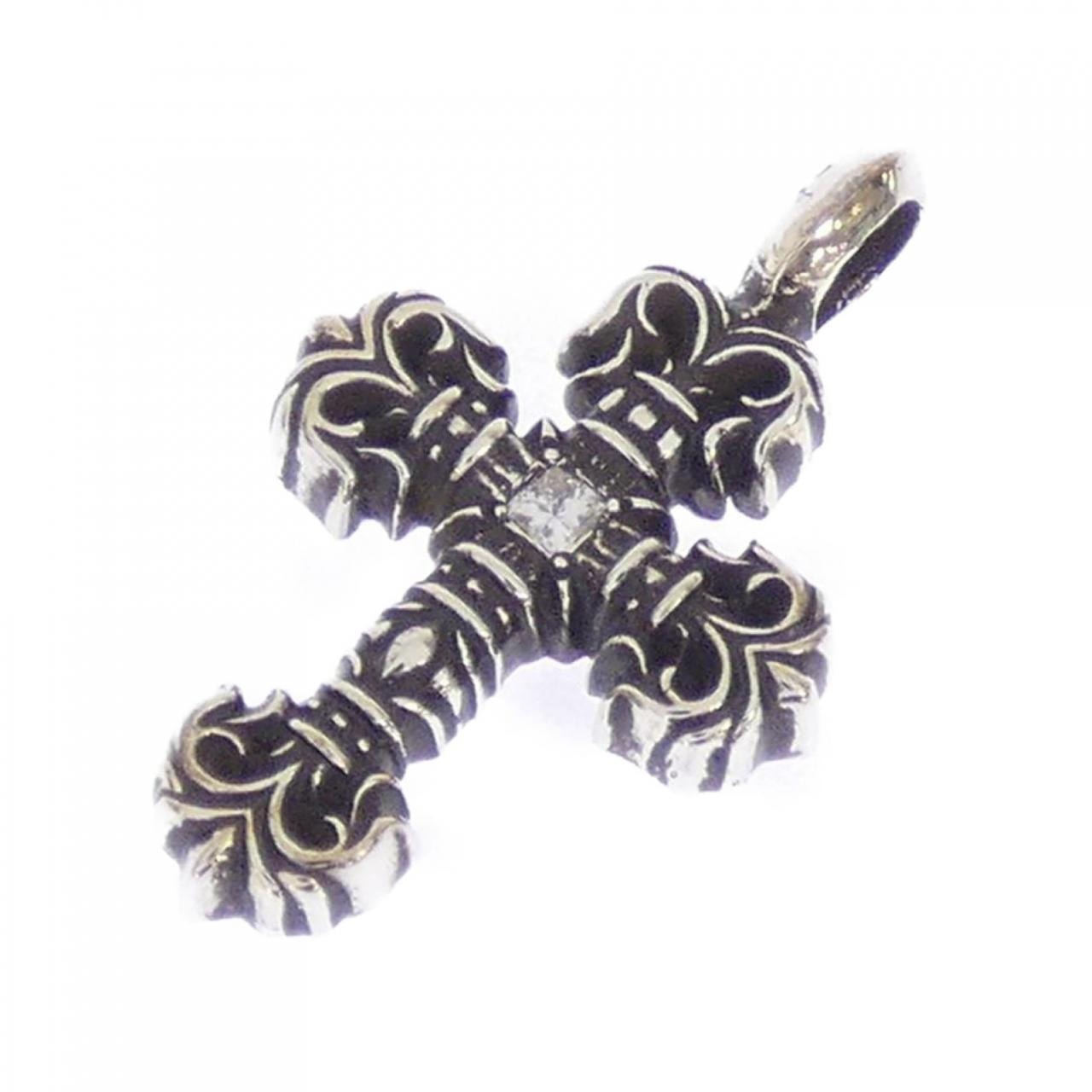 クロムハーツ CHROME HEARTS FILIGREE CROSS TINY SNGL DMND 202165819SLVXXX006 ペンダント B (目立った傷や汚れなし)】クロムハーツ CHROME HEARTS FILIGREE