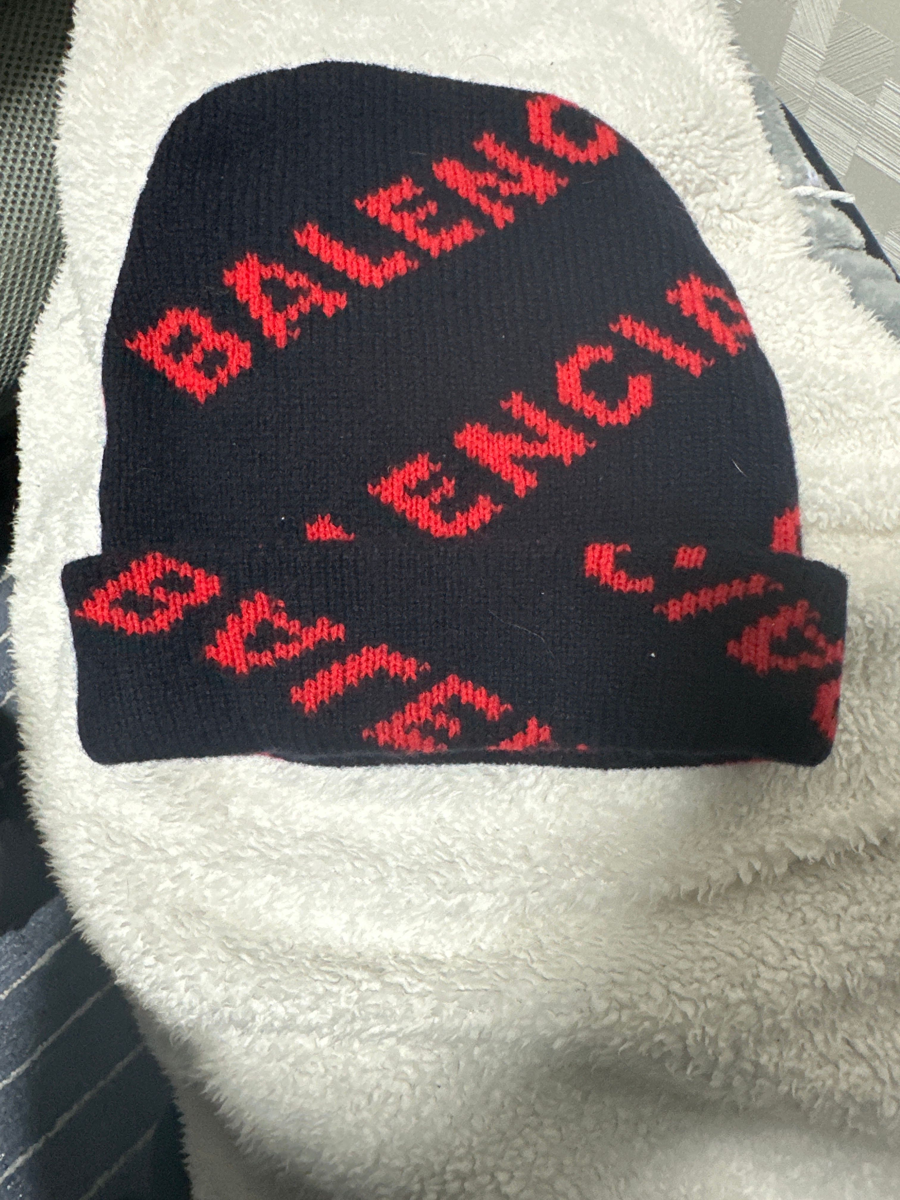 ジャガード ロゴ ビーニー navy orange