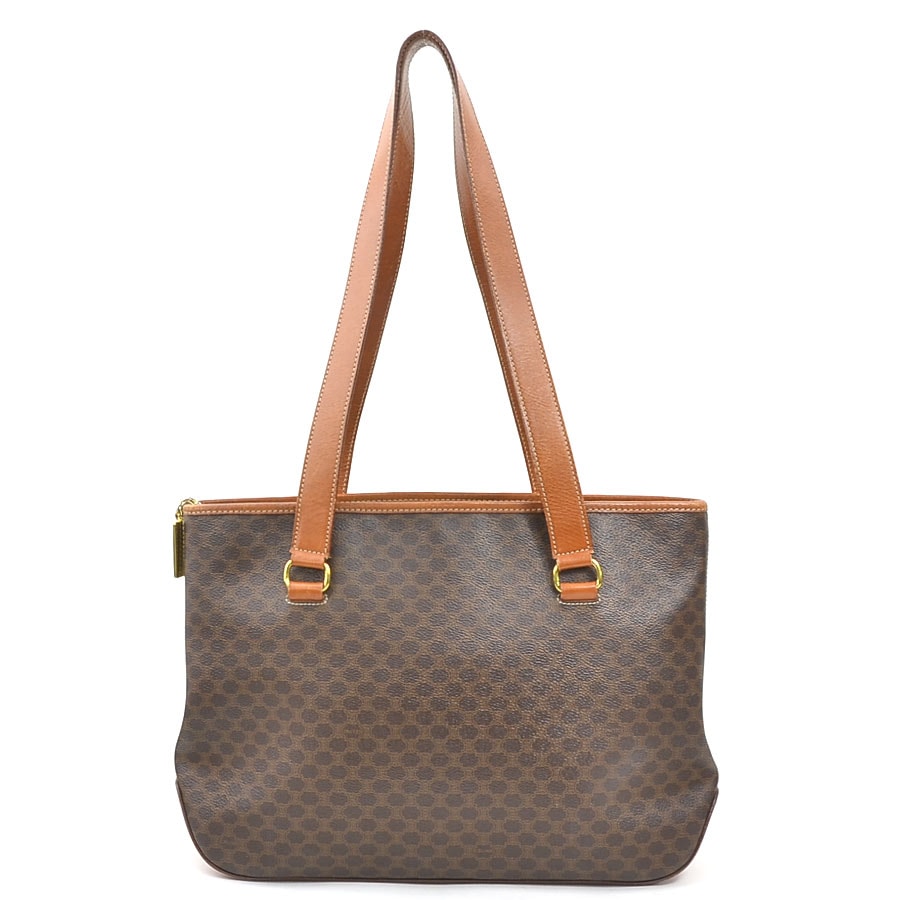 セリーヌ CELINE ショルダーバッグ トートバッグ マカダム PVC/レザー ブラウン レディース【中古】 e61251a