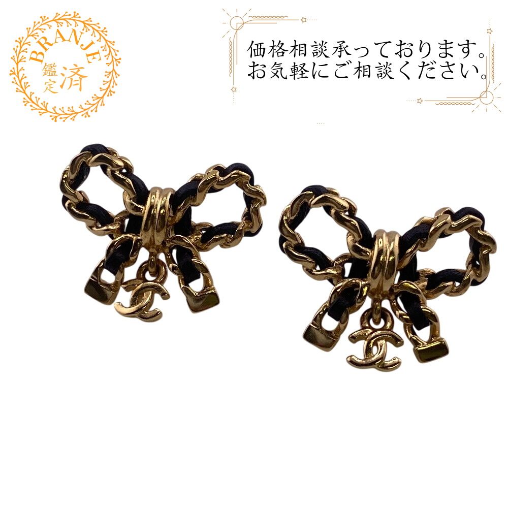 シャネル CHANEL ピアス ココマーク リボン ゴールド