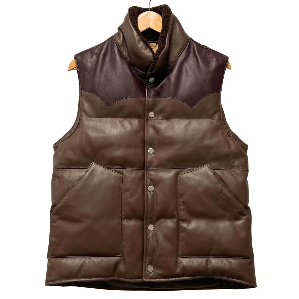 CINQUANTA チンクワンタ × BEAMS F ビームス エフ 26AW 別注 ラムレザー ウエスタンヨーク ダウンベスト 41450