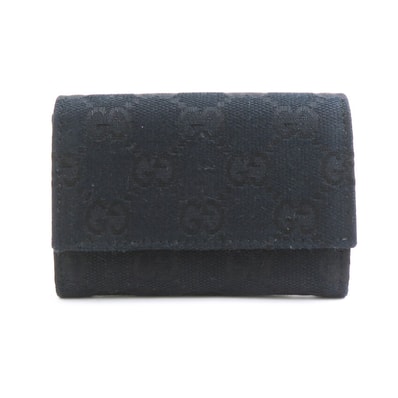 グッチ GUCCI コインケース GGキャンバス ブラック ユニセックス 120964【中古】 h31249a