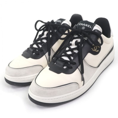 美品 シャネル ローカットスニーカー アイボリー メンズ 42 G45213