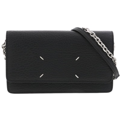 Maison Margiela メゾン マルジェラ 4ステッチ チェーンウォレット ウォレットチェーン SA3UI0008 レザー ブラック シルバー金具 レディース【中古】