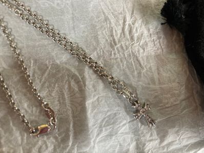 Chrome Hearts K18 WG CH Cross Baby Fat Charm with Pave Diamond "Silver"