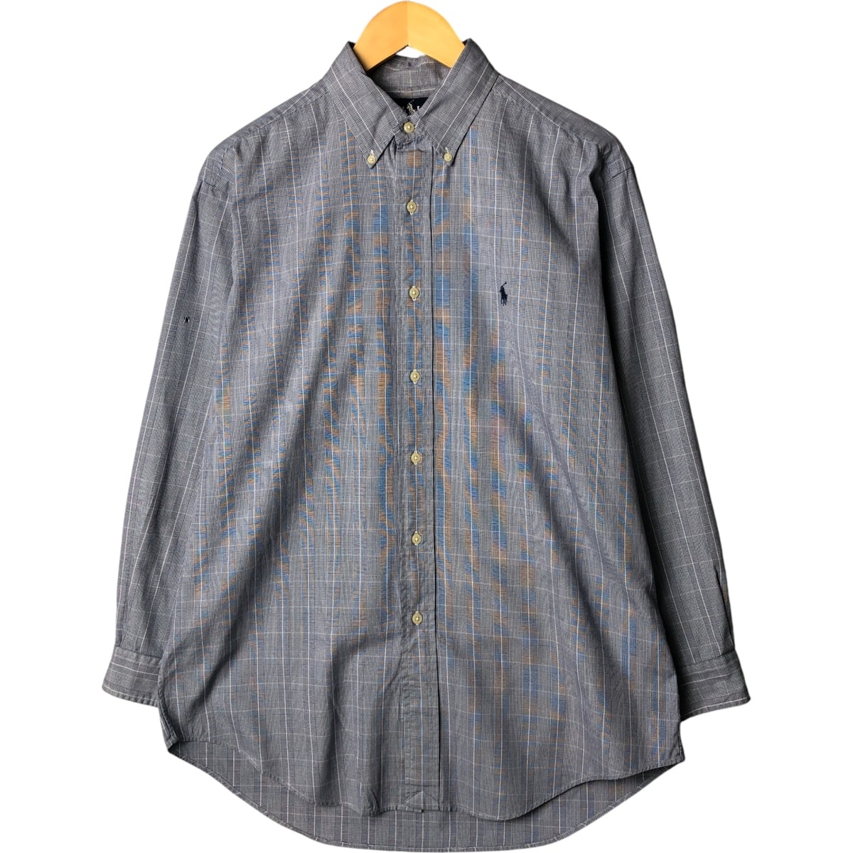 古着 ラルフローレン Ralph Lauren YARMOUTH 千鳥格子柄 長袖 ボタンダウンチェックシャツ メンズM相当/eaa574084