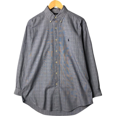 古着 ラルフローレン Ralph Lauren YARMOUTH 千鳥格子柄 長袖 ボタンダウンチェックシャツ メンズM相当/eaa574084