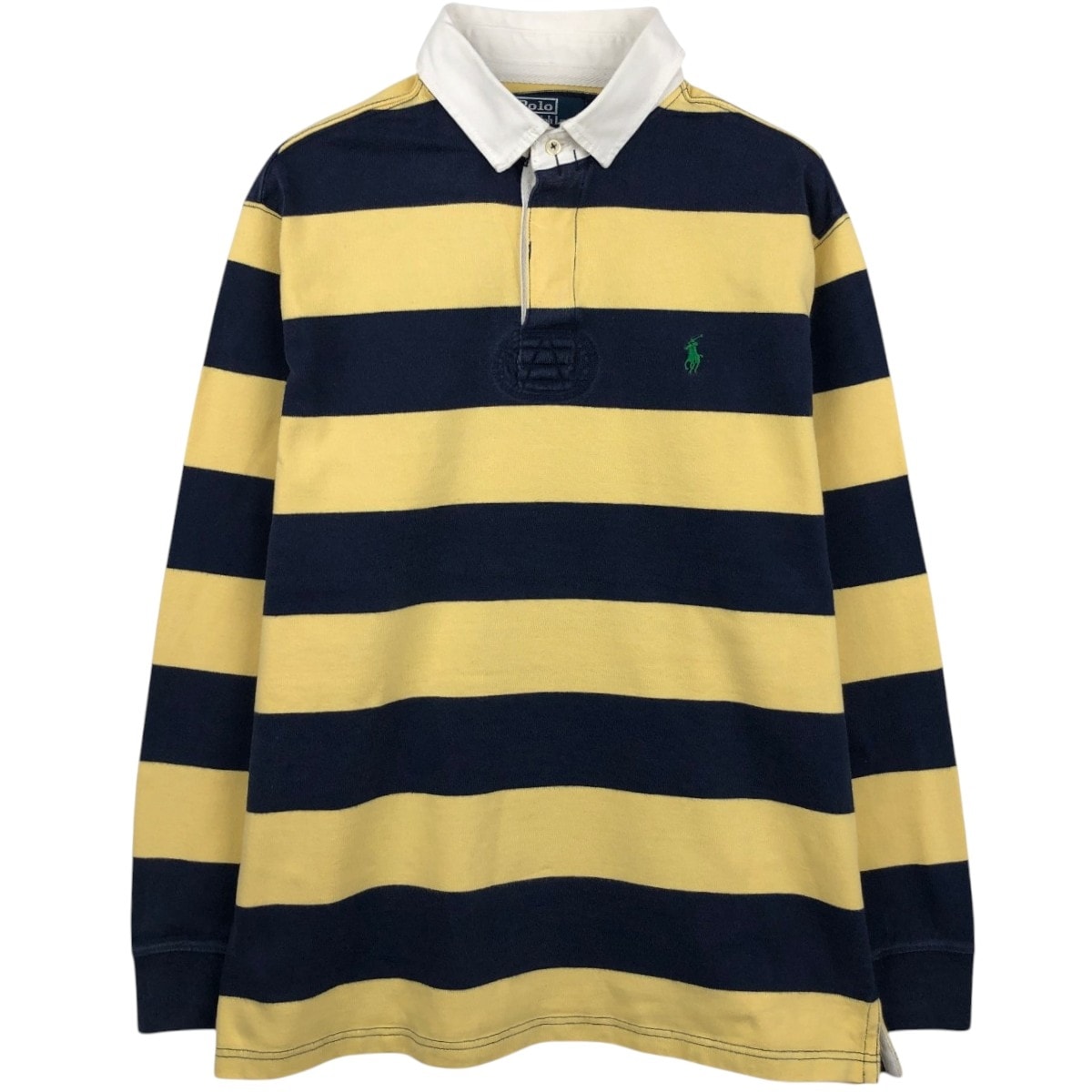 古着 ラルフローレン Ralph Lauren POLO by Ralph Lauren ボーダー柄 長袖 ラガーシャツ メンズL相当/eaa650994