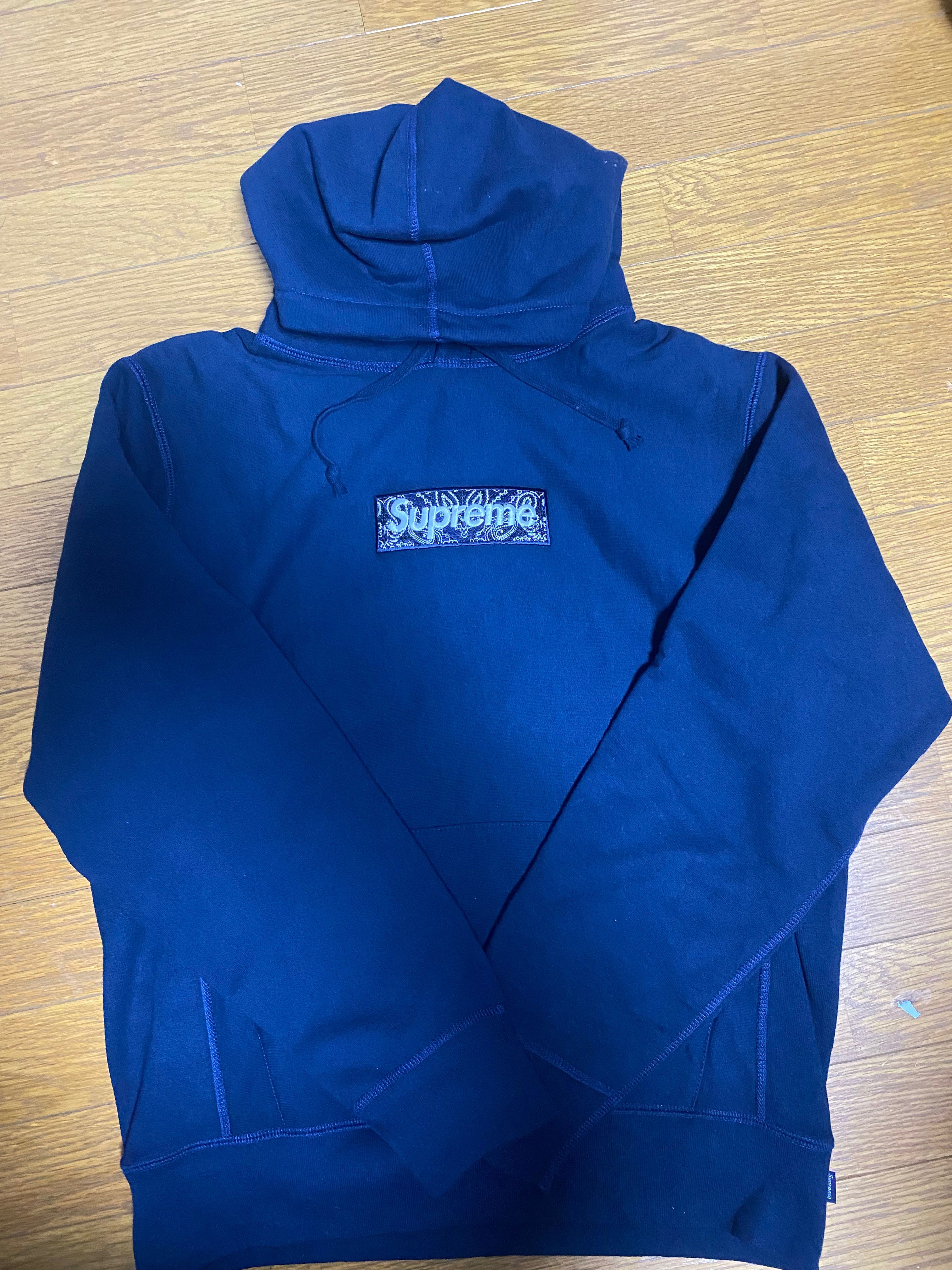 Supreme Bandana Box Logo Hooded Sweatshirt "Navy"