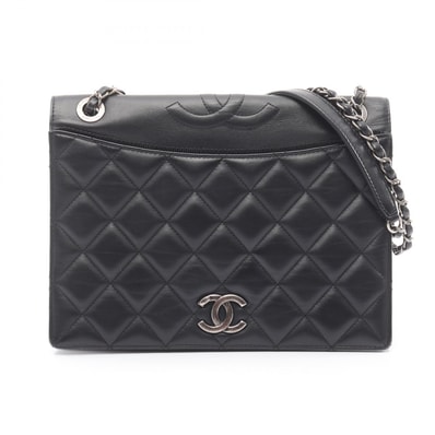 シャネル CHANEL マトラッセ デカココマーク ショルダーバッグ バッグ ラムスキン(羊革) レディース ブラック系 【中古】