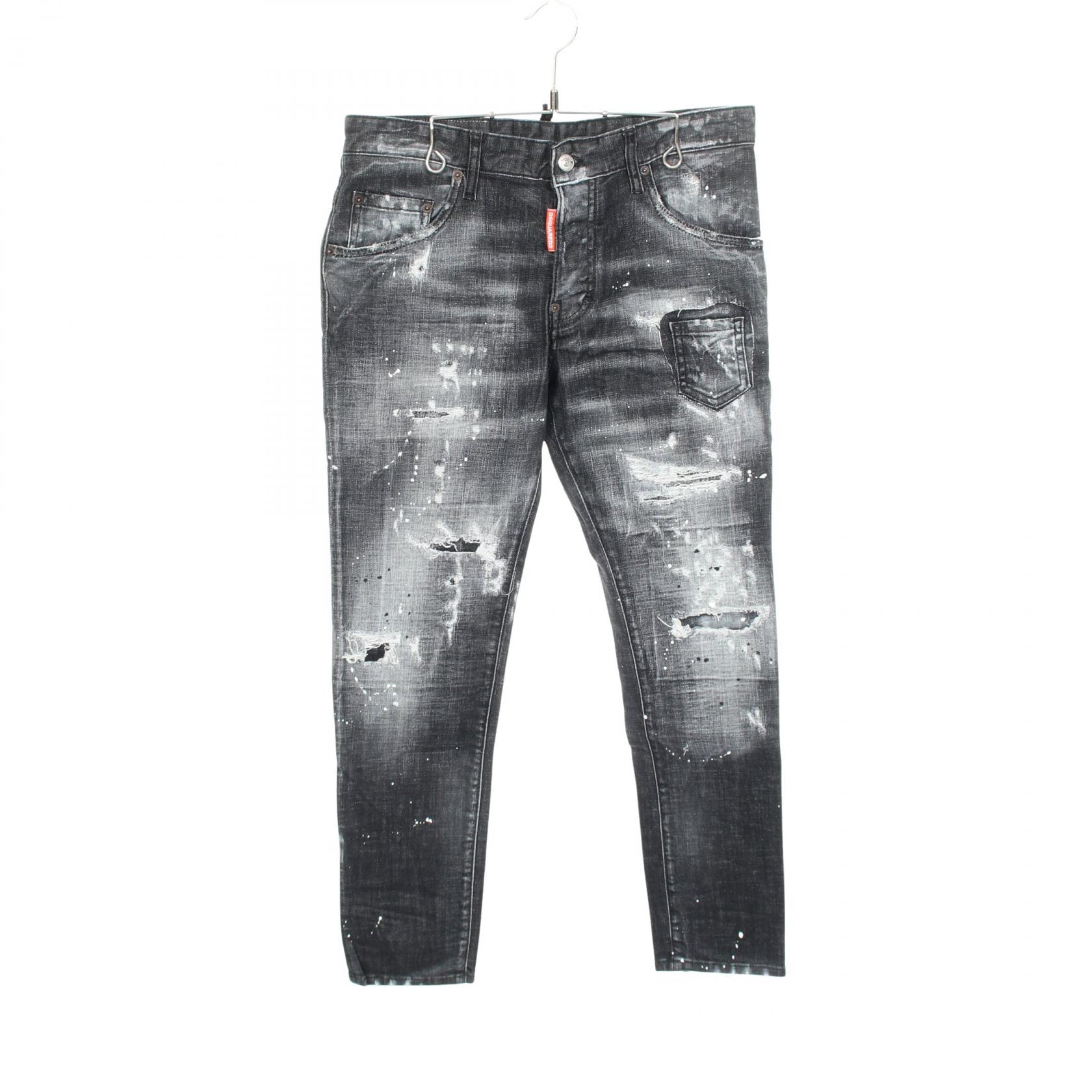 ディースクエアード DSQUARED2 SKATER JEANS ダメージ加工 デニムパンツ 衣料品 ボトムス コットン メンズ グレー系 【中古】