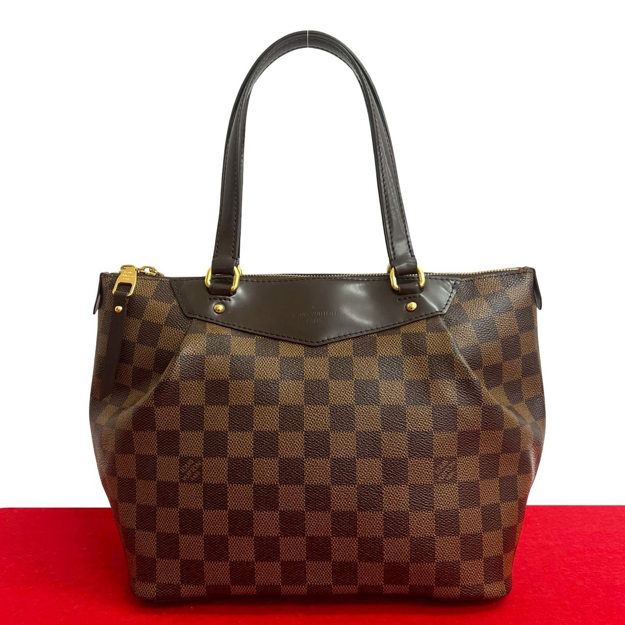 LOUIS VUITTON ルイヴィトン ウェストミンスター PM ダミエ レザー PVC ハンドバッグ ブラウン
 32121