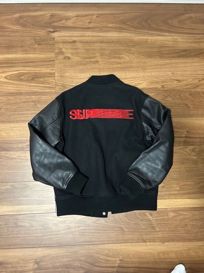 Supreme motion logo shop varsity jacket black