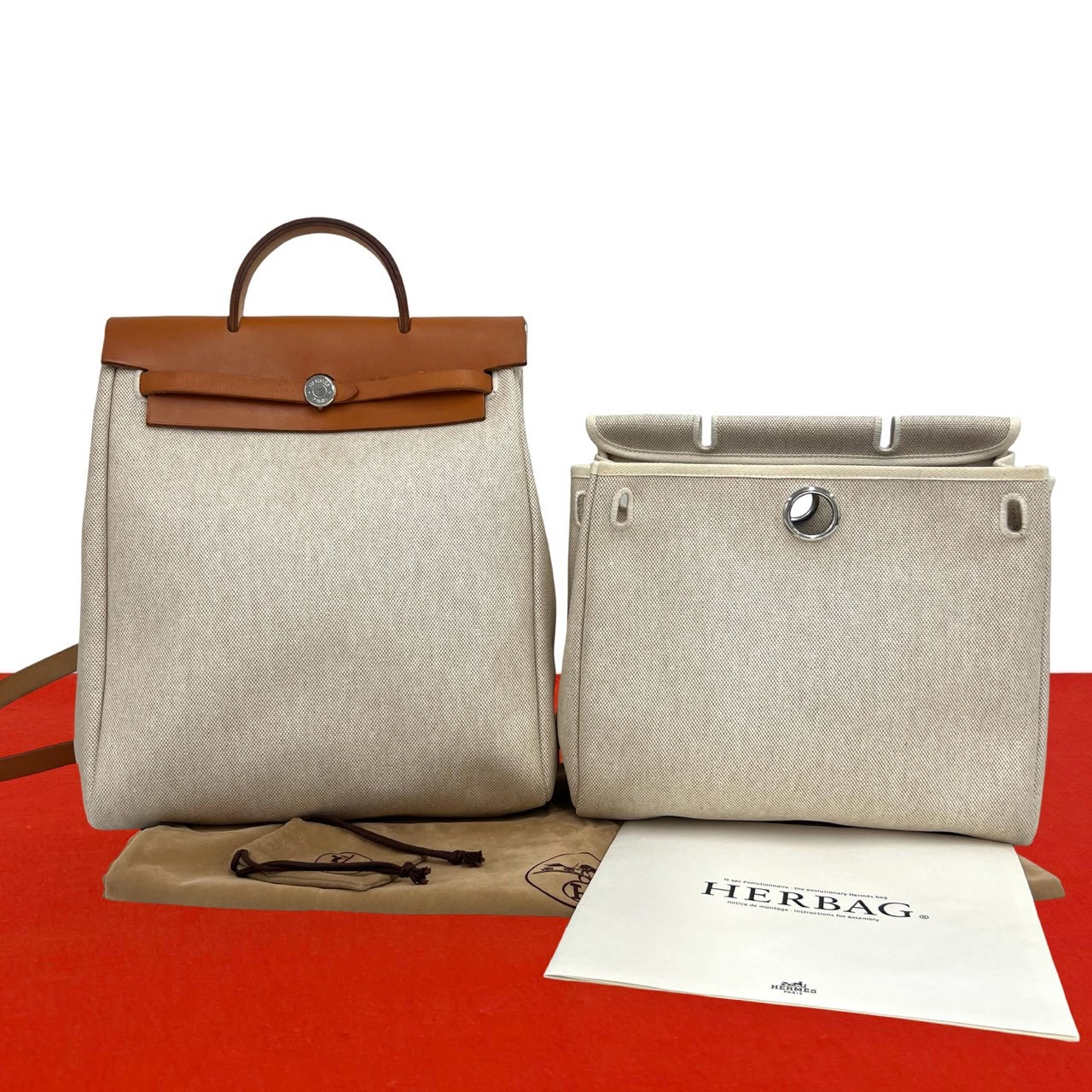 HERMES エルメス エールバッグ アド PM トワルアッシュ レザー リュックサック ゴールド ブラウン
 23625