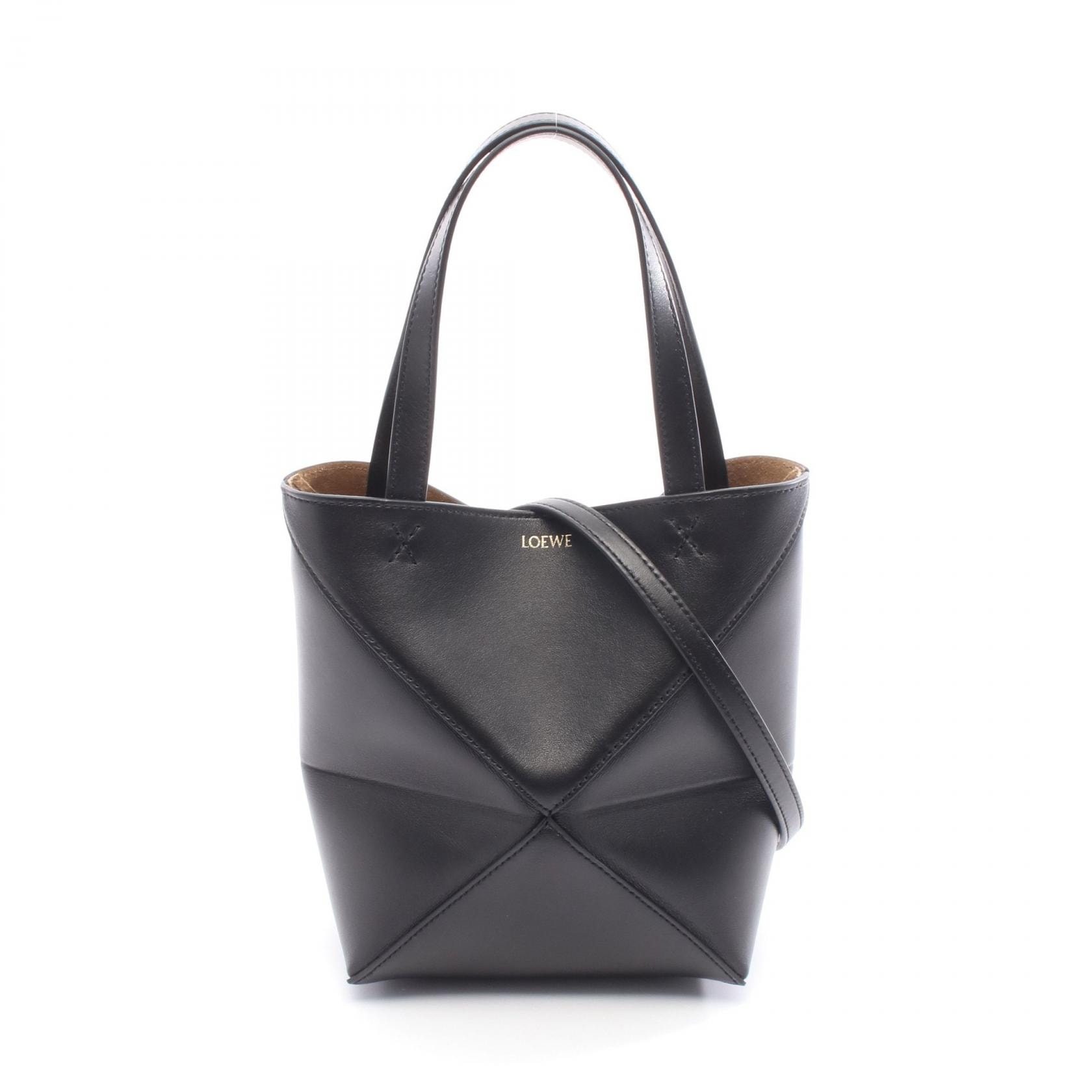 ロエベ LOEWE パズルフォルド ミニ ハンドバッグ バッグ レザー レディース ブラック系 A657V25X011100 【新品】