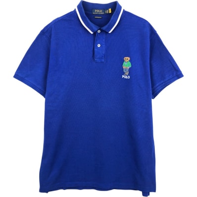 古着 ラルフローレン Ralph Lauren POLO RALPH LAUREN CUSTOM SLIM FIT ポロベア 半袖 ポロシャツ メンズXL相当/eaa623999