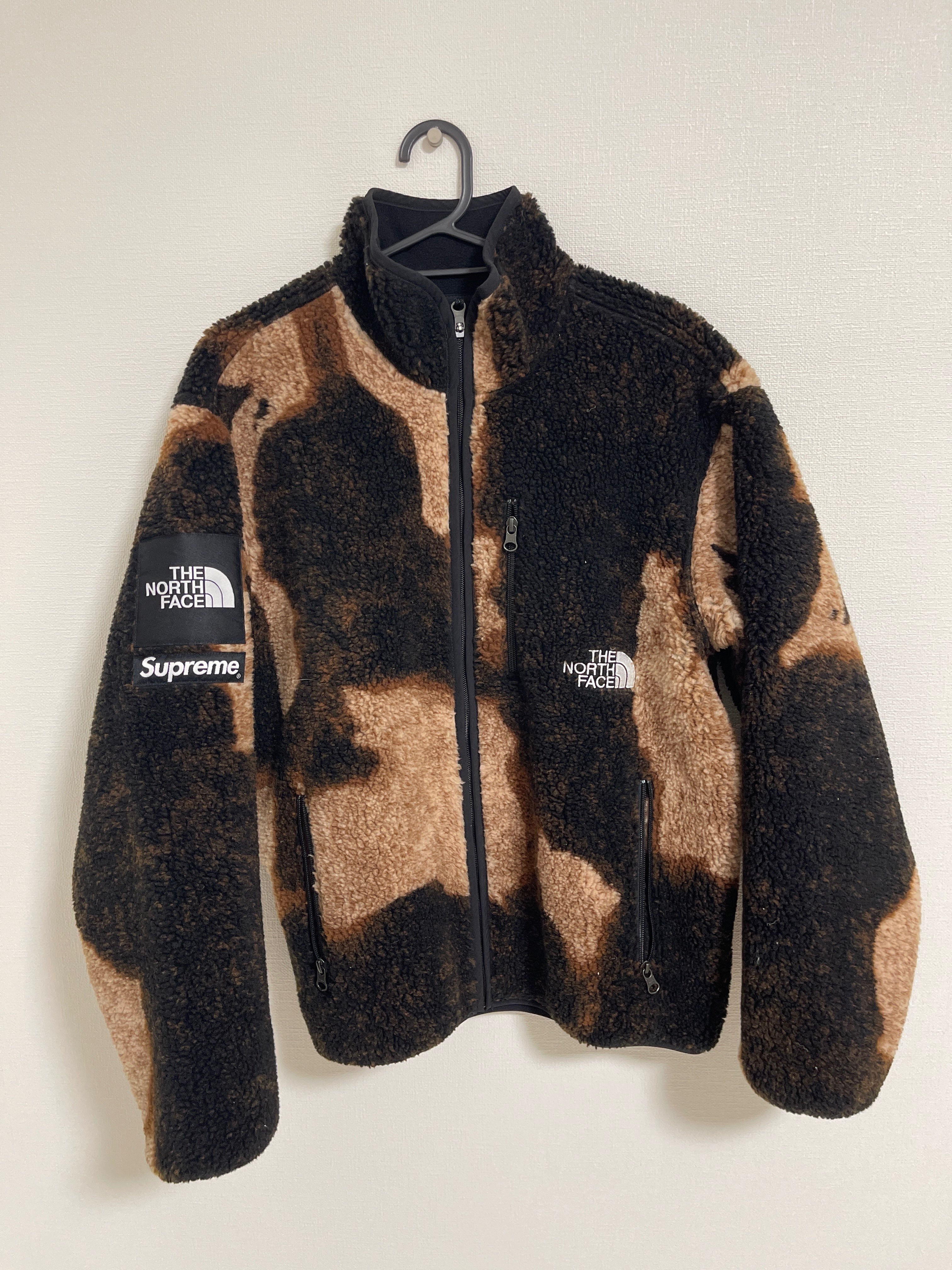 Supreme x The North Face Bleached Denim Print Fleece Jacket "Black"