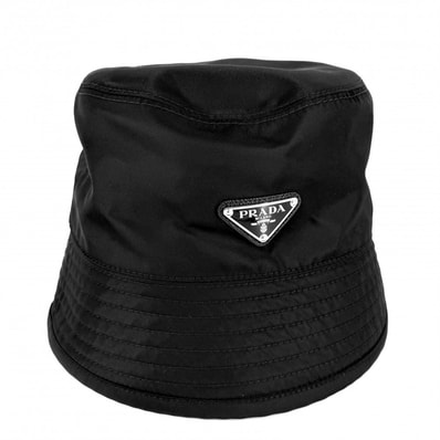 PRADA プラダ 帽子 Re-Nylon ファッションアイテム バケットハット トライアングルロゴ メンズ レディース Mサイズ 2HC137 ナイロン ブラック 黒 グリーン 緑 ユニセックス 美品【中古品】