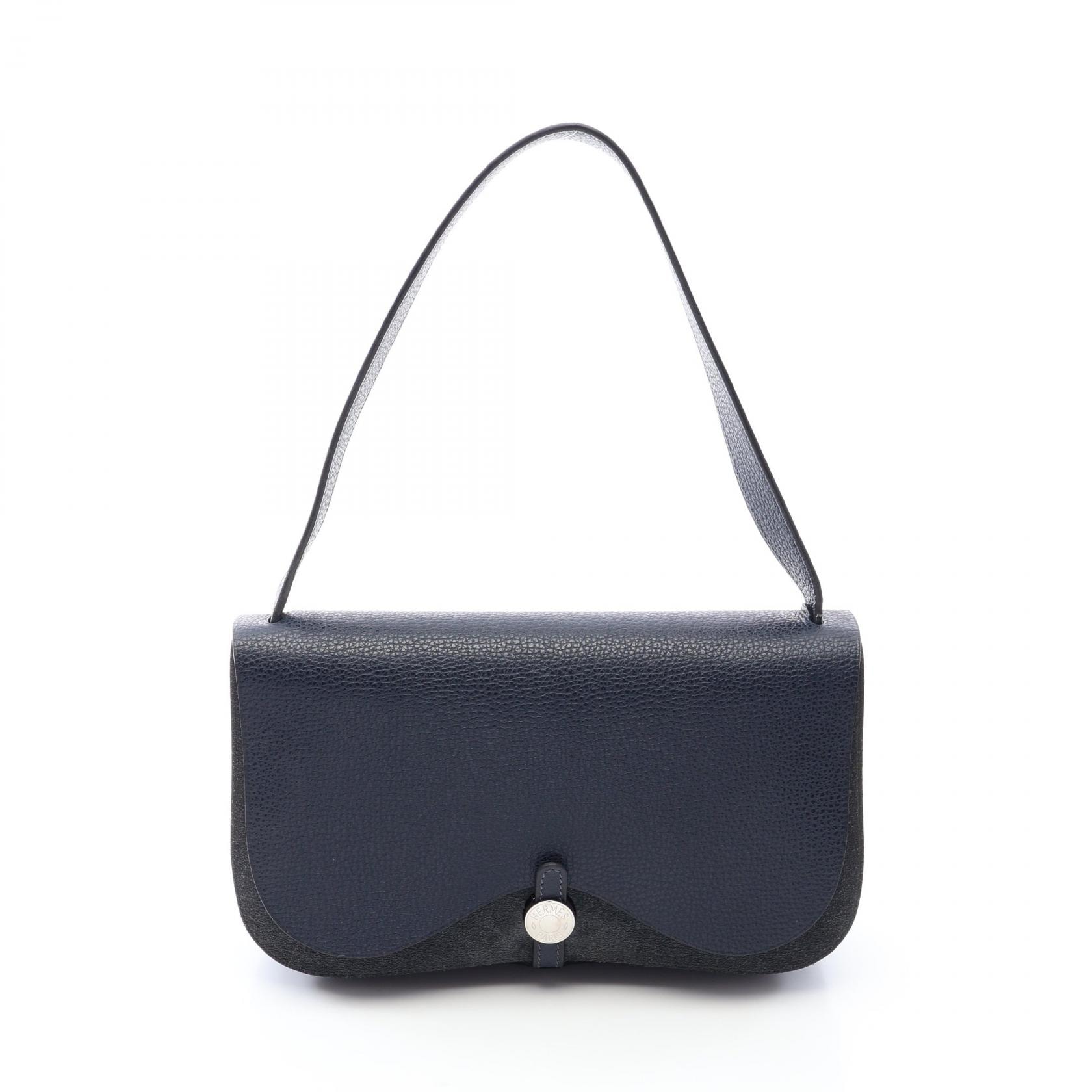 エルメス HERMES サックコロラドPM ブルーインディゴ ショルダーバッグ バッグ ヴァッシュリエジェ / トワルオフィシエ ヴァッシュリエジェ □I刻印(2005年製造) レディース ネイビー系 【中古】