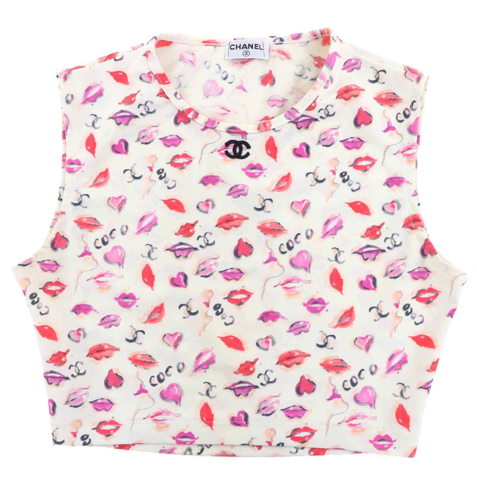 極美品 シャネル トップス オフホワイト マルチ レディース 38