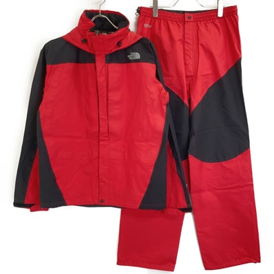 ノースフェイス NP10911 レッド×ブラック RAINTEX Plasma/レインテックス プラズマ セットアップ L
