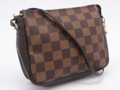 LOUIS VUITTON ルイ・ヴィトン ダミエ エベヌ トゥルース メイクアップ N51982 ハンドバッグ ブラウン コーティングキャンバス レザー レディース