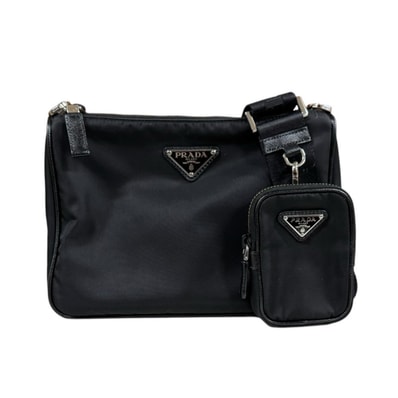 プラダ ショルダーバッグ リナイロン 2VH113 ブラック レディース PRADA 中古