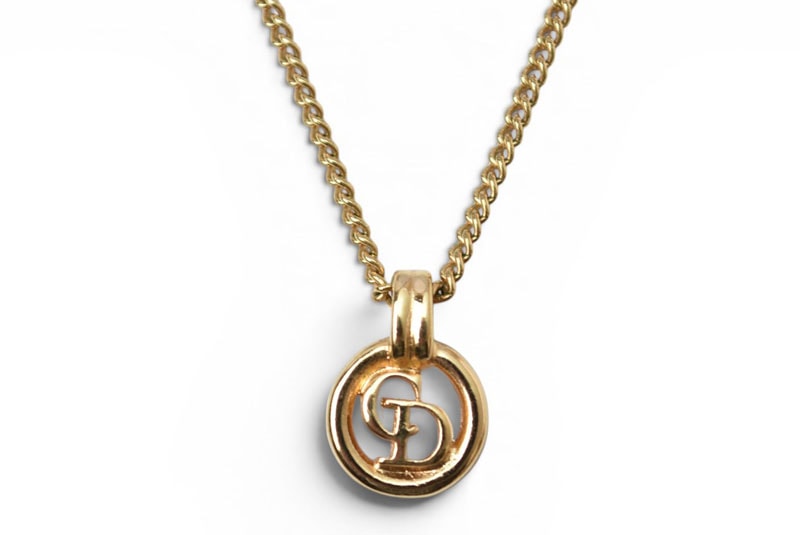 クリスチャンディオール ネックレス ヴィンテージ Christian Dior CDロゴ/サークル ゴールド【中古】