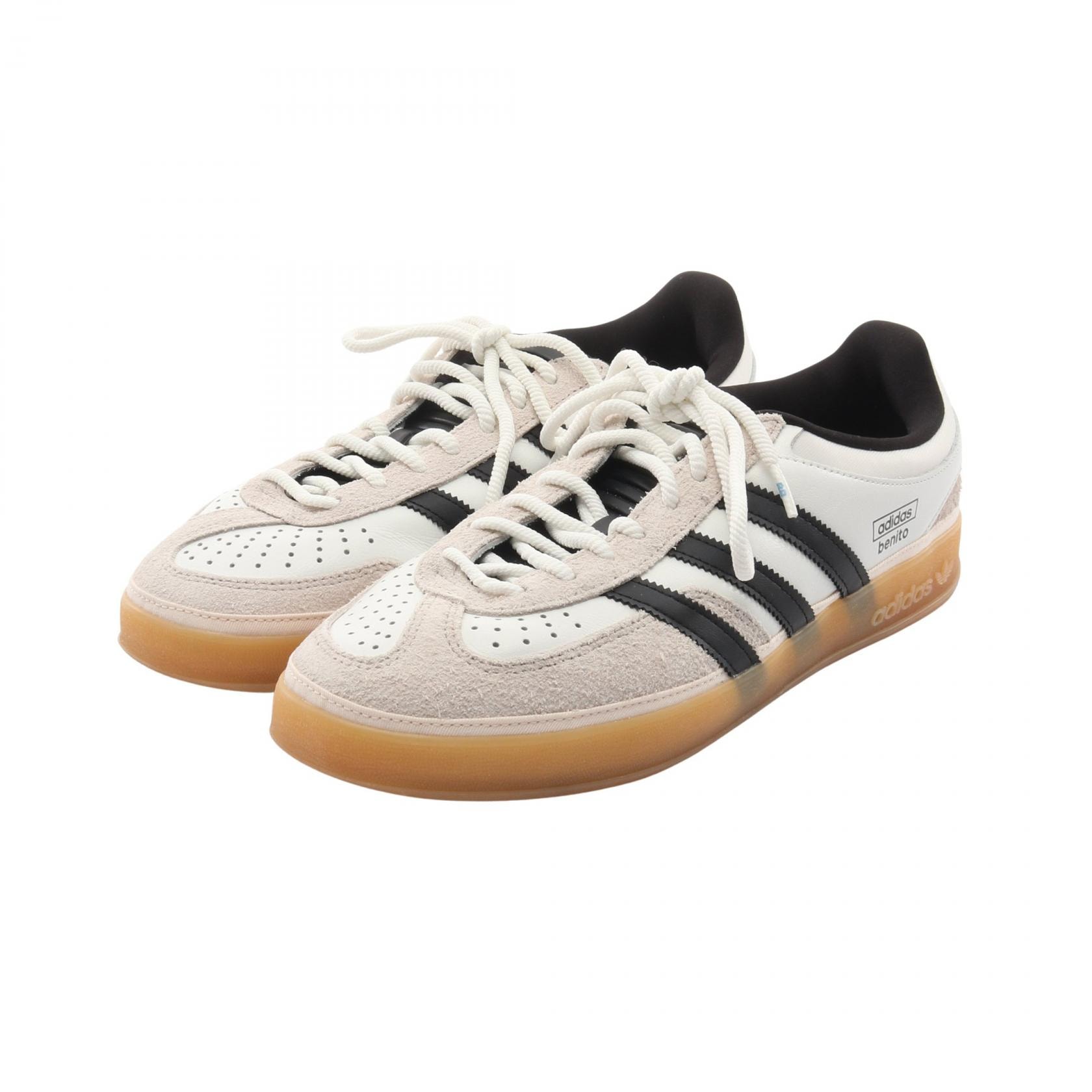 アディダス adidas adidas × Bad Bunny Gazelle Indoor スニーカー 靴 レザー ファブリック メンズ ホワイト系 / ブラック系 IF9735 【中古】