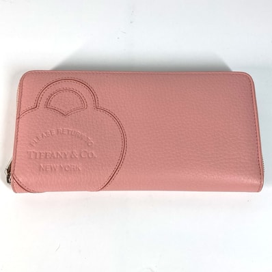 ティファニー TIFFANY&Co. リターントゥティファニー ハート ラージ ジップ ウォレット 72458575 日本限定 ラウンドファスナー 長財布 レザー ブラッシュピンク ピンク 美品
