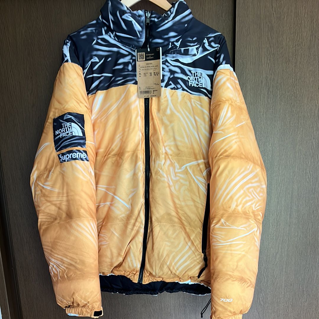 Supreme x The North Face Trompe Loeil Printed Nuptse Jacket "Yellow"