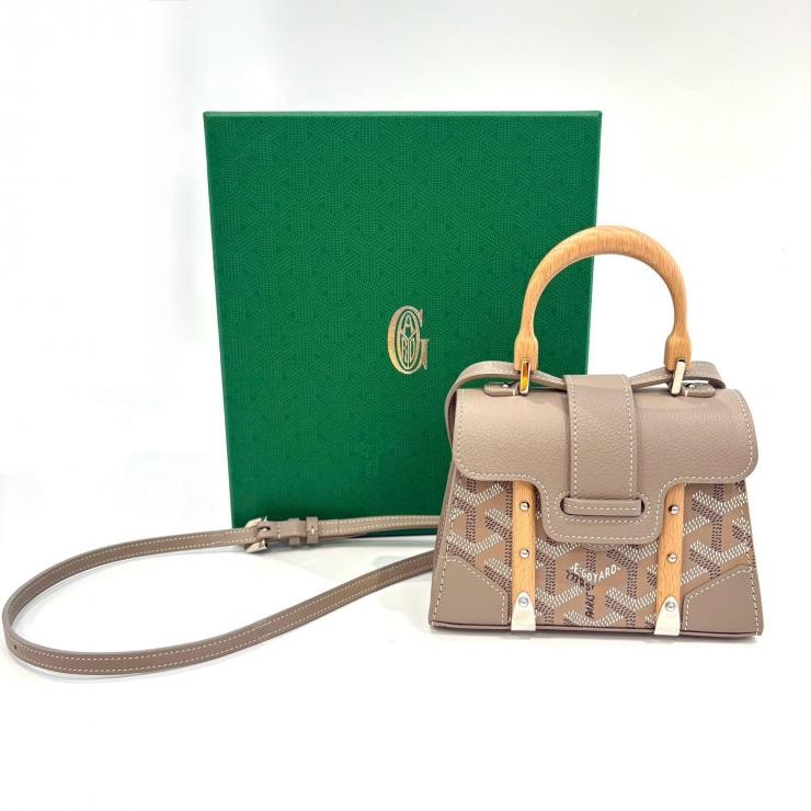 ゴヤール GOYARD サイゴン ナノ ストラクチャード グレー SV金具【鑑定済み】正規品